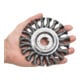 STIER Rundbürste Ø 125 mm, Bohrungs-Ø 22,2 mm, 0,5 mm, gezopft, Stahl