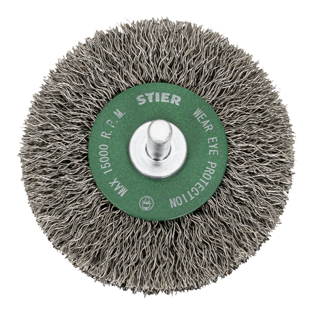 STIER Rundbürste, Schaft-Ø 6 mm, 0,3 mm, gewellt, Edelstahl