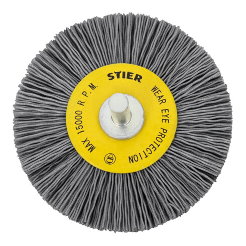 STIER Rundbürste Ø 75 mm, Schaft-Ø 6 mm, 0,6 mm, gewellt, Siliziumkarbid