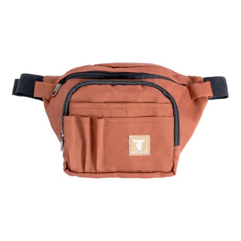 STIER Sac banane taille unique signature marron