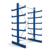 STIER Scaffale con bracci a sbalzo bilaterale con 5 piani blu genziana-1