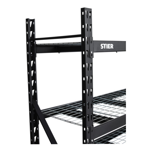 STIER Scaffale con ripiani a griglia metallica carico ripiano 400 kg