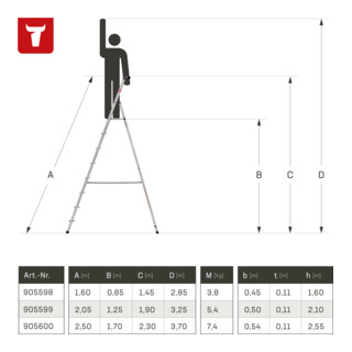 STIER Scala a libro con gradini accessibile da un lato EN-131