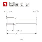 STIER Scharnierfräser D12,7 x L12,7 x S8 mm-4