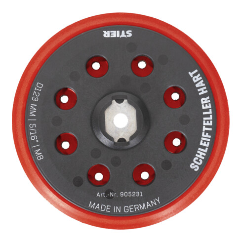 STIER Schleifteller Stützteller hart D123mm 5/16“ M8 für Exzenterschleifer