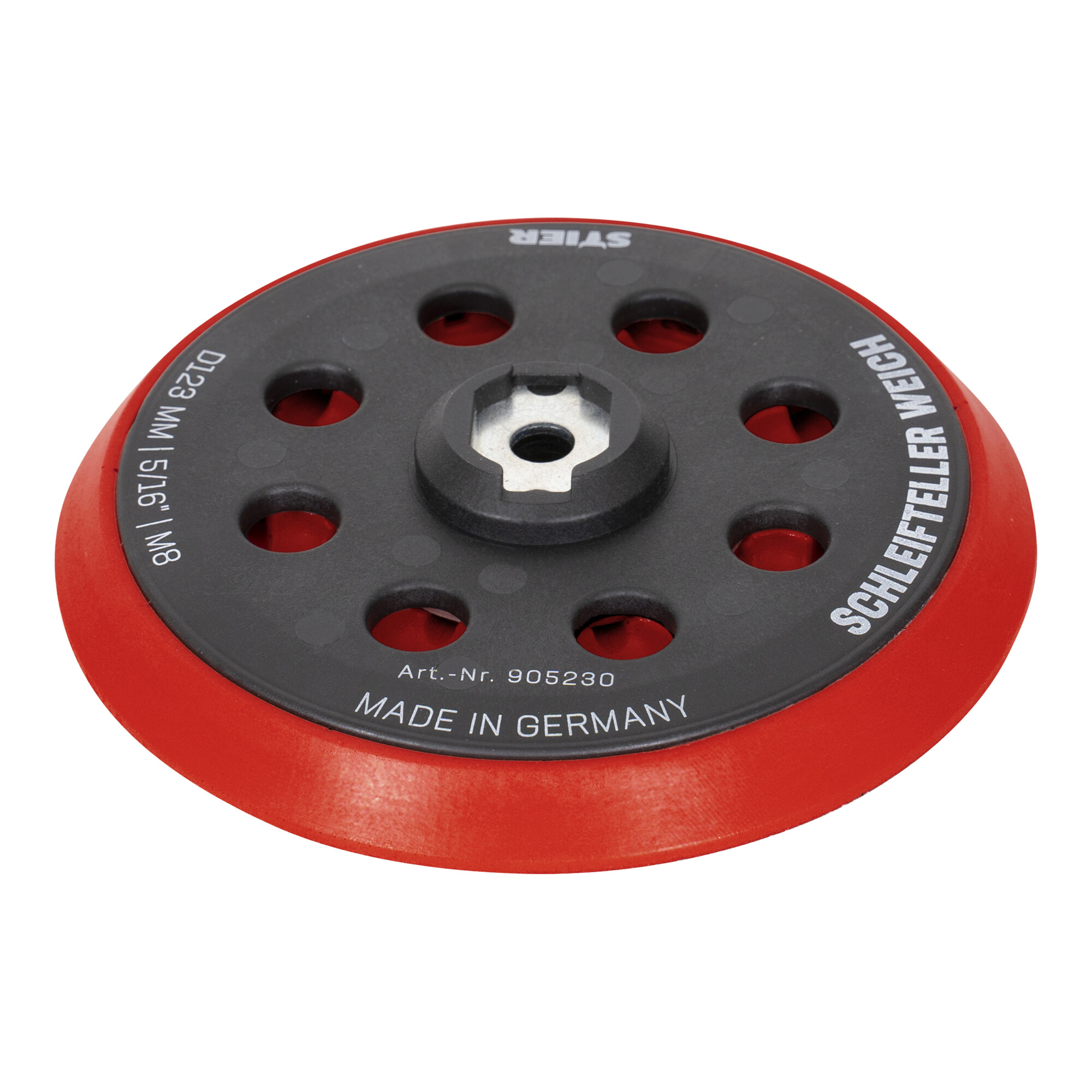 STIER Schleifteller Stützteller weich D123mm 5/16“ M8 für Exzenterschleifer