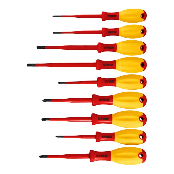 Set STIER Abmantelungsmesser 180 mm VDE-gepr ft + Schraubendreher-Satz slimVDE+ 9-teilig