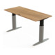 STIER Schreibtisch 501-23 elektrisch höhenverstellbar 180 x 80cm Nussbaum/Silber melaminbeschichtet 68-120cm