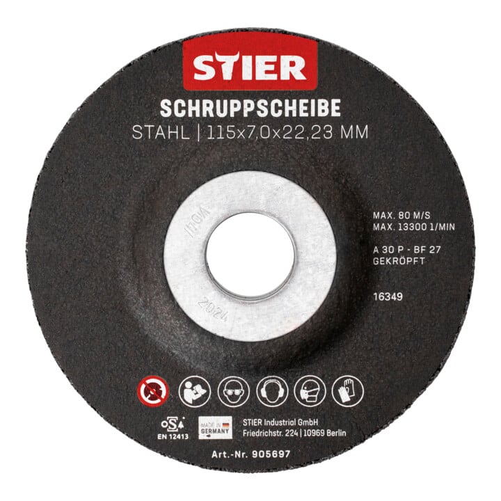 STIER Schruppscheibe 115 x 7,0 x 22,23 Form 27 / 10 Stück
