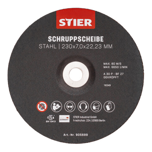 STIER Schruppscheibe 230 x 7,0 x 22,23 Form 27 / 10 Stück