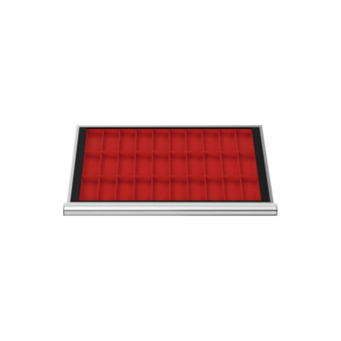 STIER Schubladeneinteilung Kleinteilekästen BLH 100 mm Innenmaß 800x450 mm 30 KTK 75x150 mm