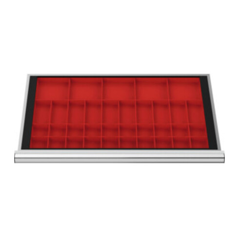 STIER Schubladeneinteilung Kleinteilekästen BLH 100 mm Innenmaß 800x450 mm 5 KTK 150x150 mm