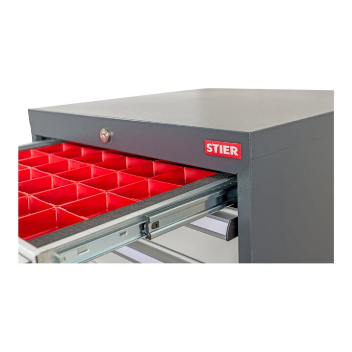 STIER Schubladeneinteilung Kleinteilekästen BLH 50 mm Innenmaß 600x450 mm 4 KTK 150x150 mm