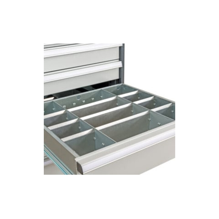 STIER Schubladeneinteilung Metalleinteilung BLH 100/125 mm Innenmaß 500x450 mm 12 Fächer 6 x TW 125