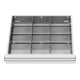 STIER Schubladeneinteilung Metalleinteilung BLH 100/125 mm Innenmaß 500x450 mm 12 Fächer 6 x TW 175-1