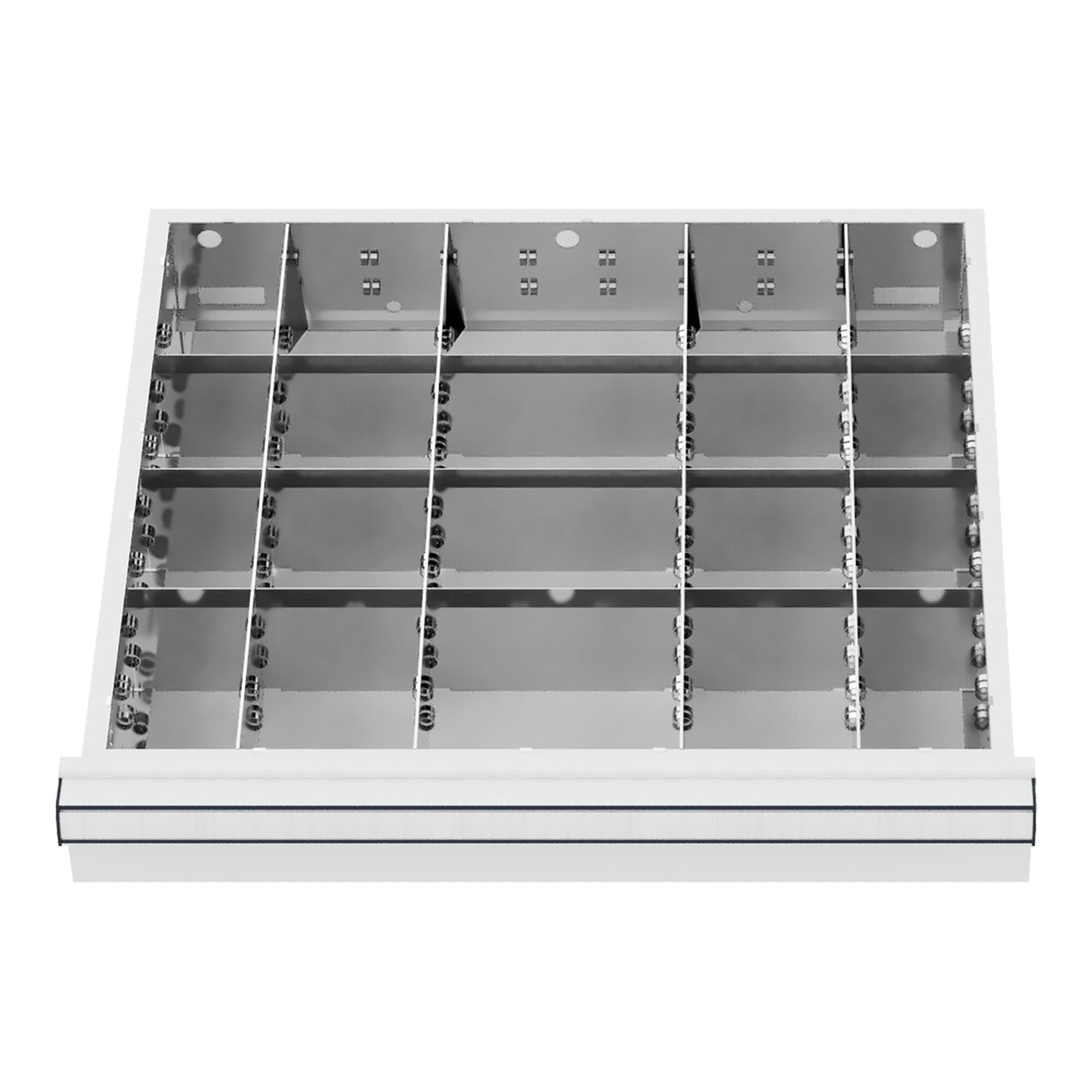STIER Schubladeneinteilung Metalleinteilung BLH 100/125 mm Innenmaß 500x450 mm 20 Fächer 6 x TW 75