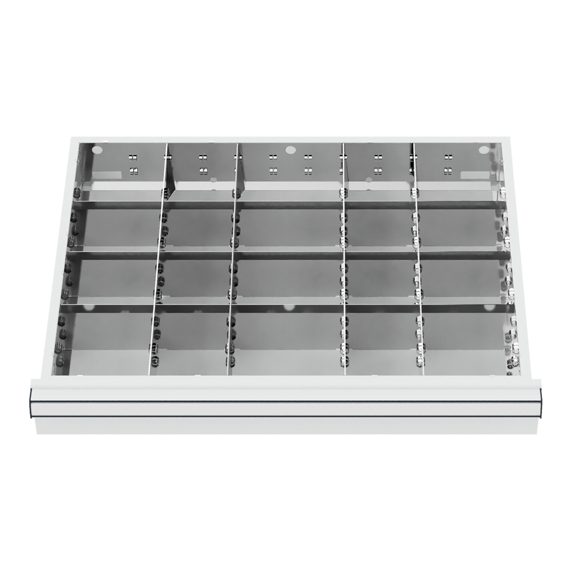 STIER Schubladeneinteilung Metalleinteilung BLH 100/125 mm Innenmaß 600x450 mm 20 Fächer