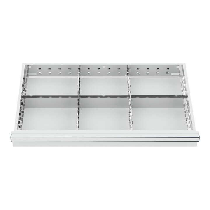 STIER Schubladeneinteilung Metalleinteilung BLH 100/125 mm Innenmaß 800x450 mm 6 Fächer