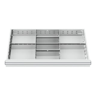 STIER Schubladeneinteilung Metalleinteilung BLH 100/125 mm Innenmaß 800x450 mm 8 Fächer