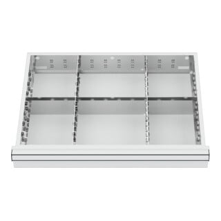 STIER Schubladeneinteilung Metalleinteilung BLH 200-300 mm Innenmaß 600x450 mm 6 Fächer