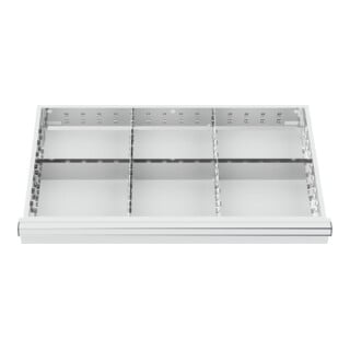 STIER Schubladeneinteilung Metalleinteilung BLH 200-300 mm Innenmaß 800x450 mm 6 Fächer