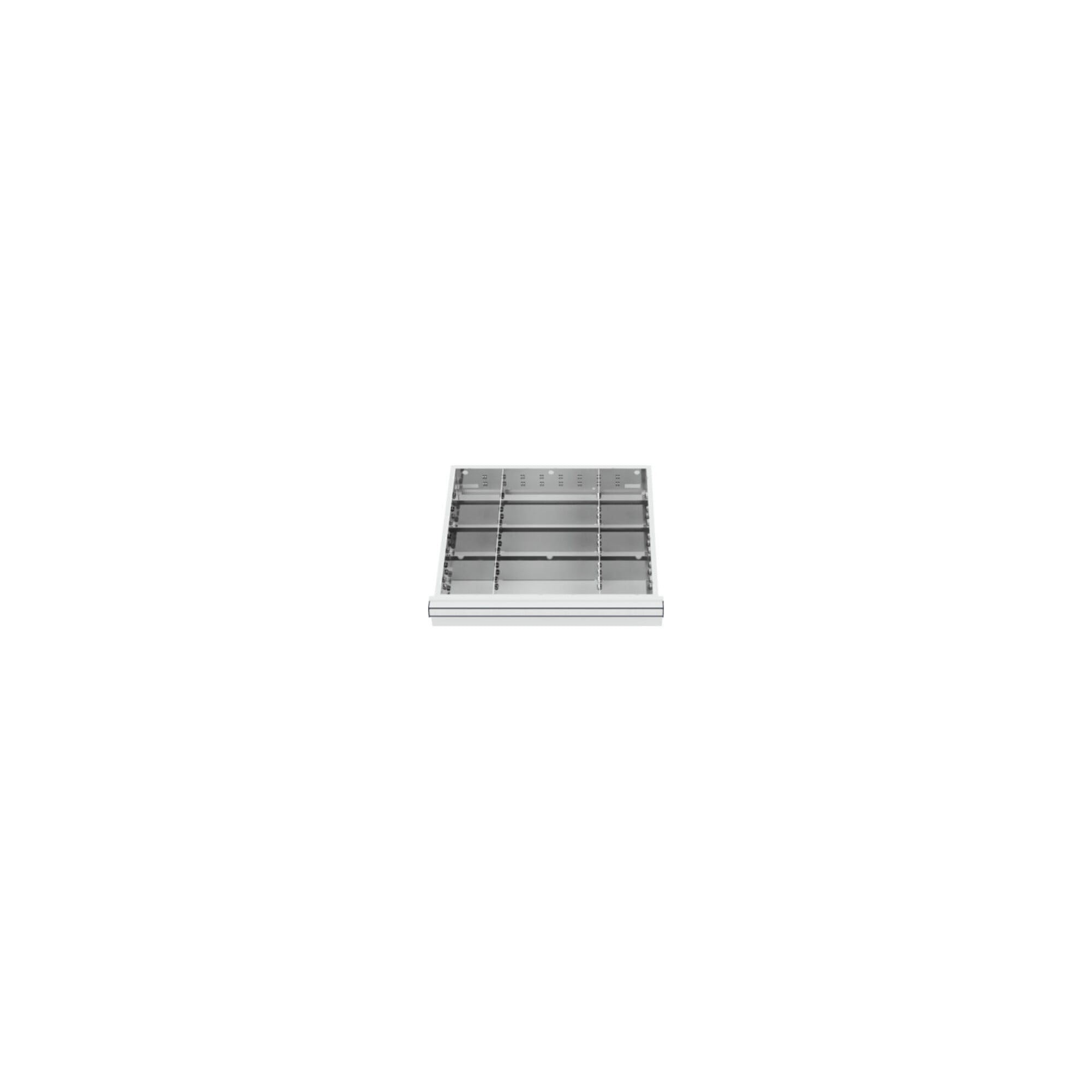STIER Schubladeneinteilung Metalleinteilung BLH 75 mm Innenmaß 500x450 mm 12 Fächer 6 x TW 125