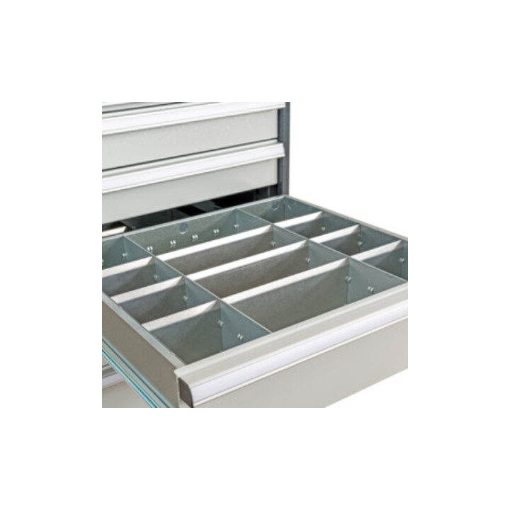 STIER Schubladeneinteilung Metalleinteilung BLH 75 mm Innenmaß 500x450 mm 12 Fächer 6 x TW 125