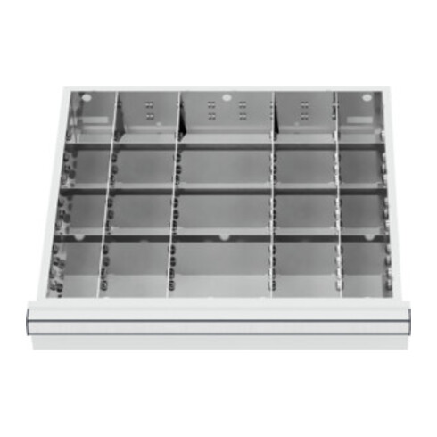 STIER Schubladeneinteilung Metalleinteilung BLH 75 mm Innenmaß 500x450 mm 20 Fächer 6 x TW 75