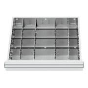 STIER Schubladeneinteilung Metalleinteilung BLH 75 mm Innenmaß 500x450 mm 20 Fächer 6 x TW 75