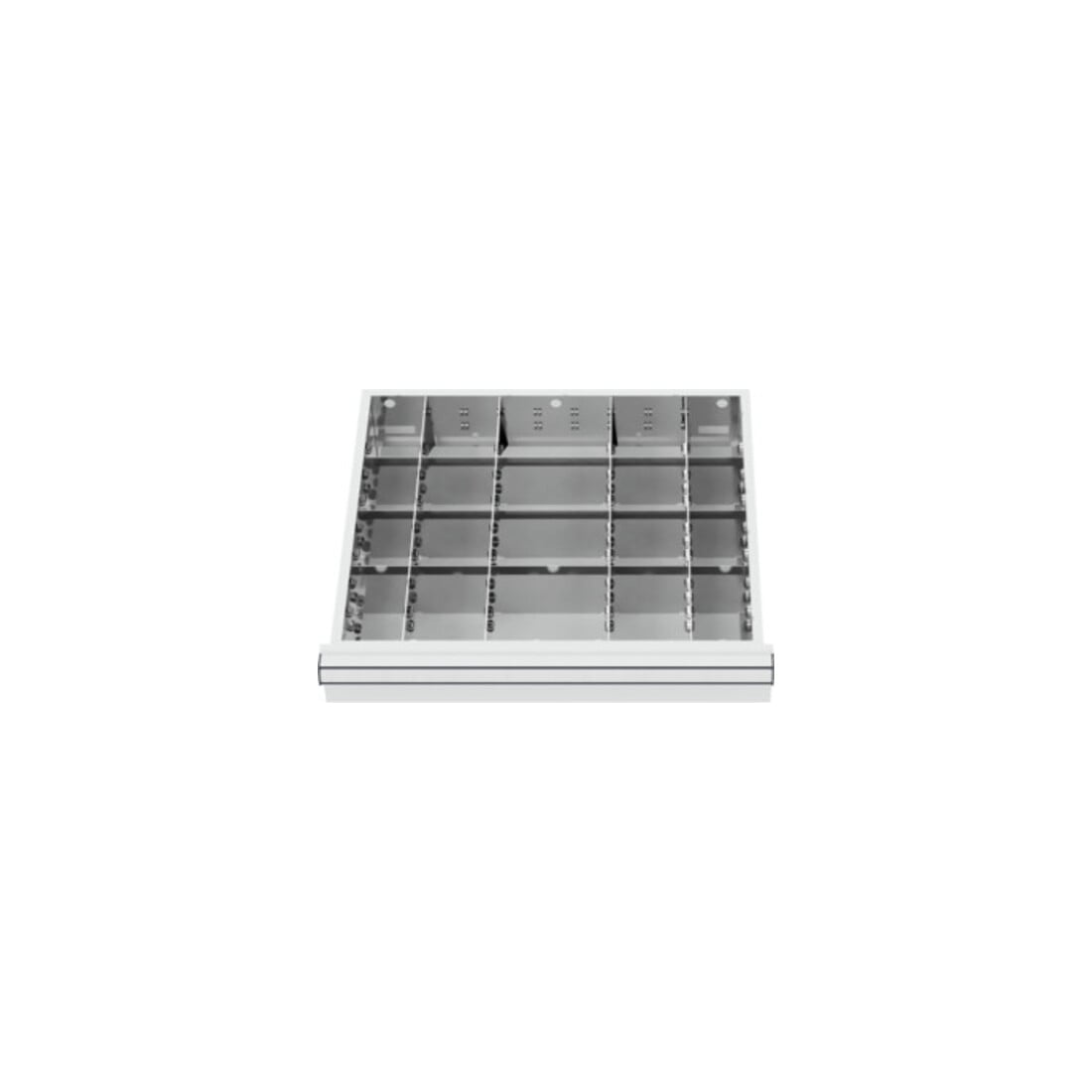 STIER Schubladeneinteilung Metalleinteilung BLH 75 mm Innenmaß 500x450 mm 20 Fächer 6 x TW 75