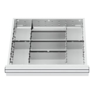 STIER Schubladeneinteilung Metalleinteilung BLH 75 mm Innenmaß 500x450 mm 8 Fächer