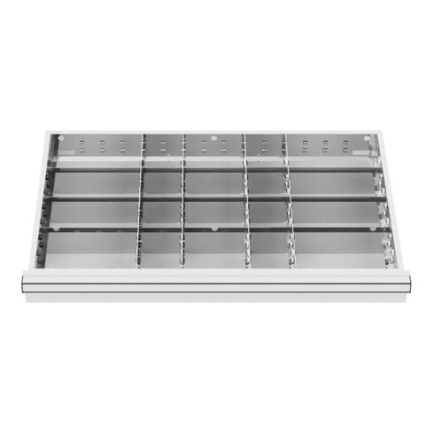STIER Schubladeneinteilung Metalleinteilung BLH 75 mm Innenmaß 800x450 mm 20 Fächer