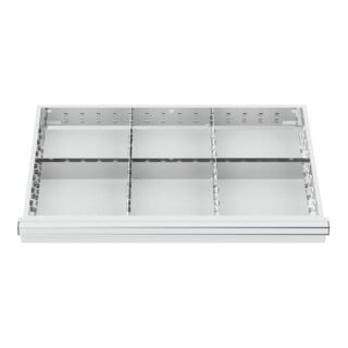 STIER Schubladeneinteilung Metalleinteilung BLH 75 mm Innenmaß 800x450 mm 6 Fächer