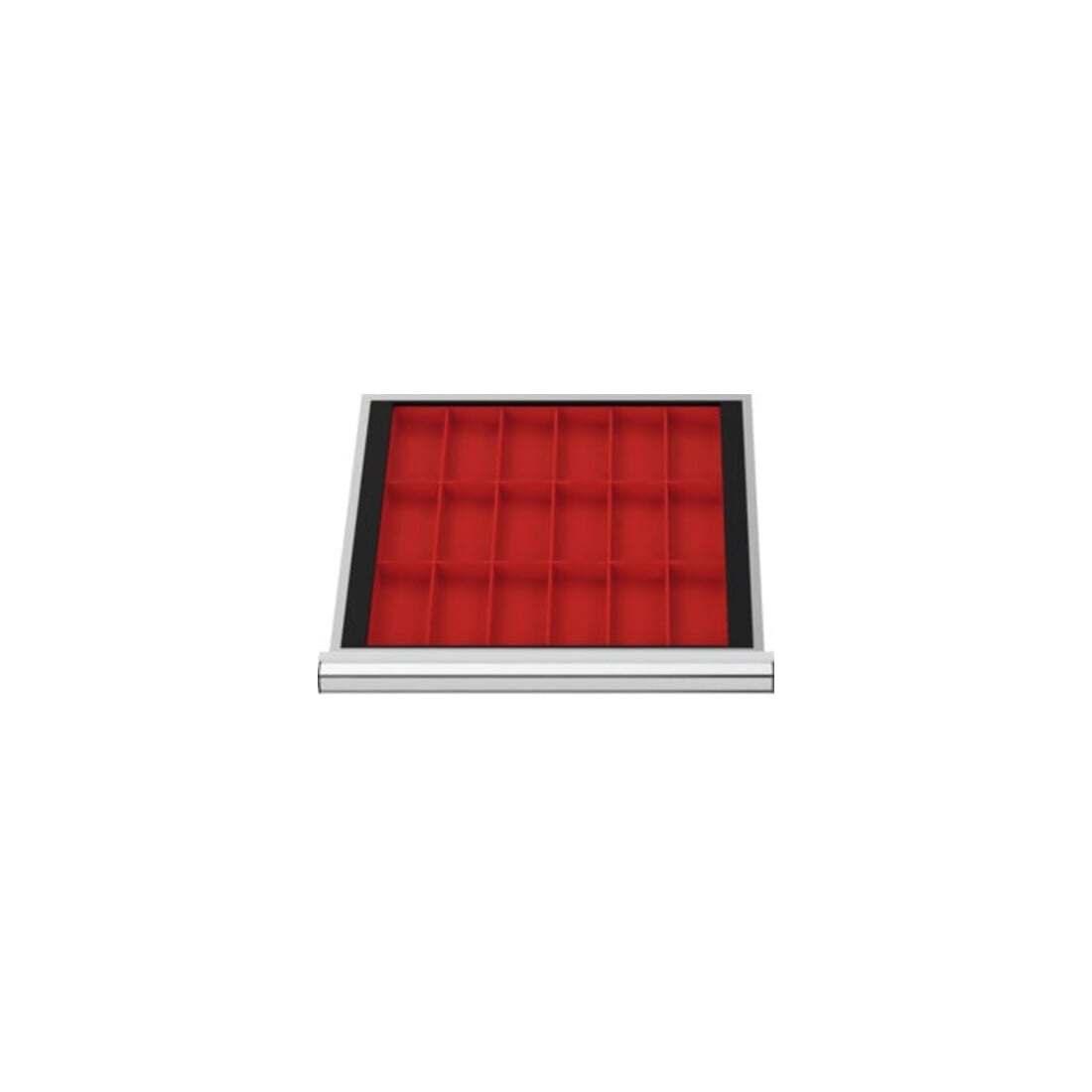 STIER Schubladeneinteilung mit 18 Kästen,500x450x66mm,für Schränke B<600mm