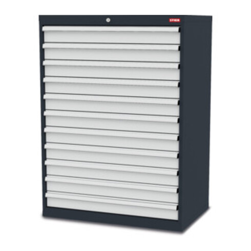 STIER Schubladenschrank mit 11 Schubladen BxTxH 900x575x1220 mm