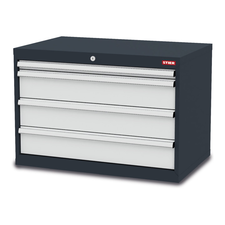 Set STIER Schubladenschrank mit 4 Schubladen BxTxH 900x575x620 mm +...