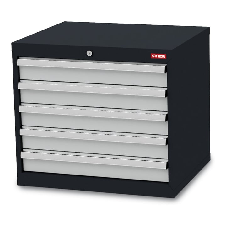 Set STIER Schubladenschrank mit 5 Schubladen BxTxH 700x575x620 mm +...