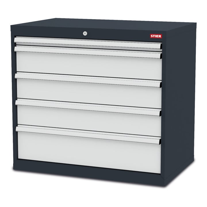 Set STIER Schubladenschrank mit 5 Schubladen BxTxH 900x575x820 mm +...