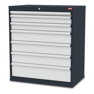 STIER Schubladenschrank mit 7 Schubladen BxTxH 900x575x1020 mm inkl. Einteilungsset