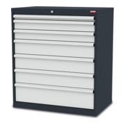 STIER Schubladenschrank mit 7 Schubladen BxTxH 900x575x1020 mm inkl. Einteilungsset