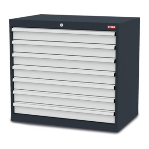 STIER Schubladenschrank mit 7 Schubladen BxTxH 900x575x820 mm