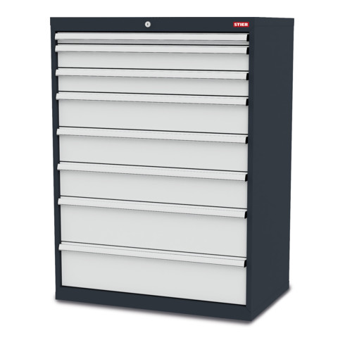 STIER Schubladenschrank mit 8 Schubladen BxTxH 900x575x1220 mm