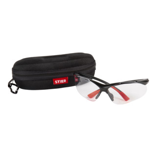 STIER Schutzbrille mit PC-Scheiben klar + Brillenetui
