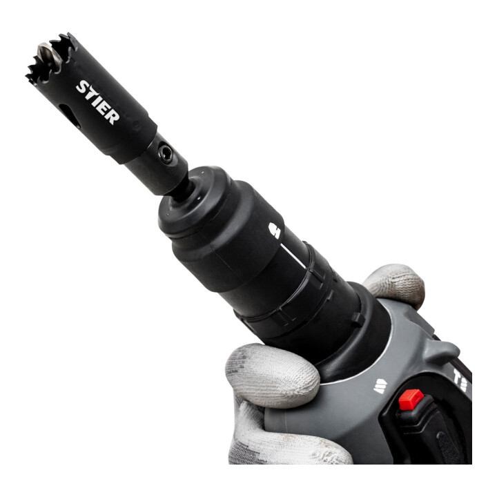 STIER SDS Plus Adapter 1/2" 20 UNF für Lochsägen 14-32 mm inkl. Schraubenschlüssel