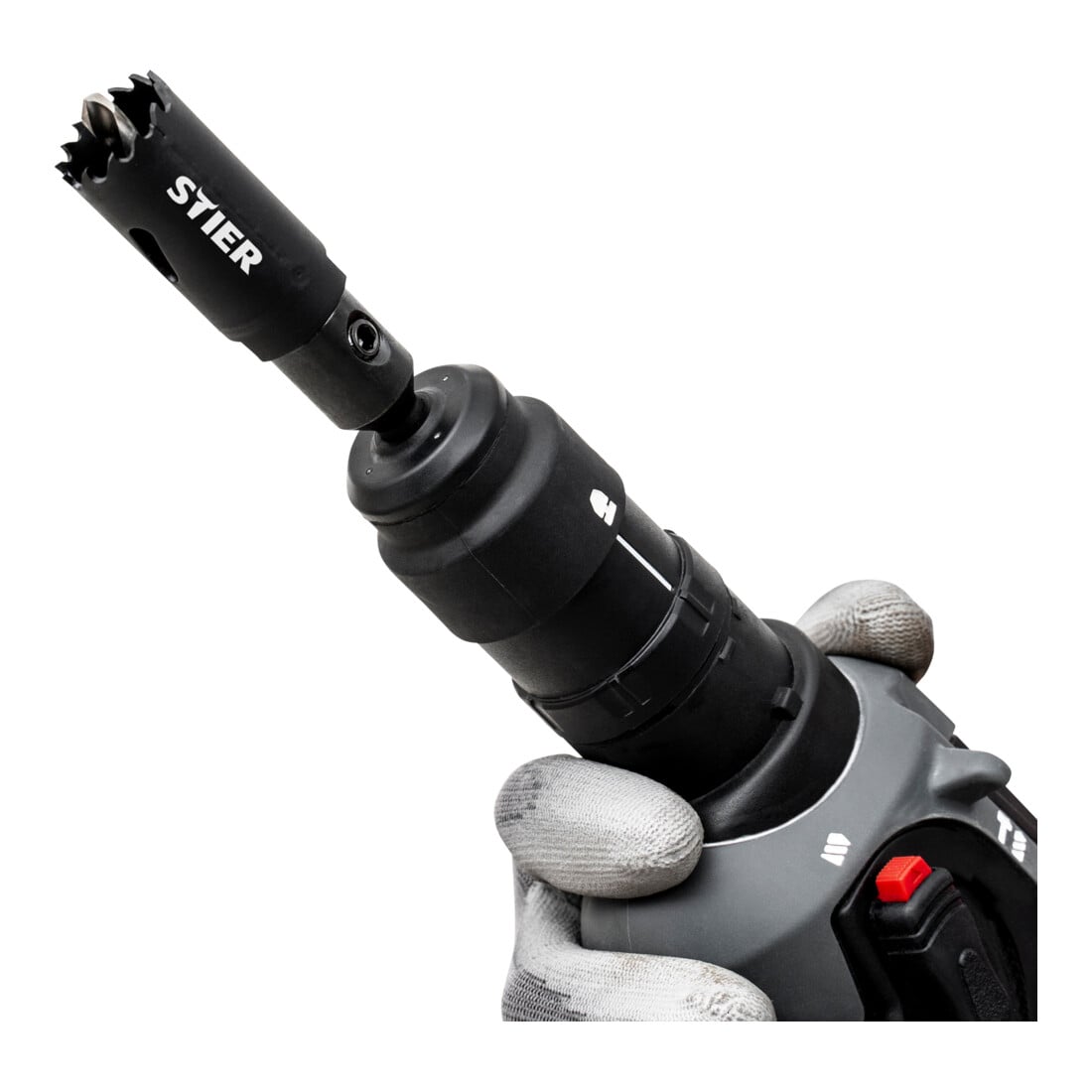 STIER SDS Plus Adapter 1/2" 20 UNF für Lochsägen 14-32 mm inkl. Schraubenschlüssel