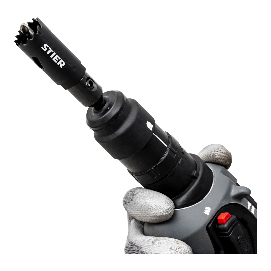 STIER SDS-Plus-adapter 1/2" 20 UNF voor gatzagen 14-32 mm incl. inbussleutel