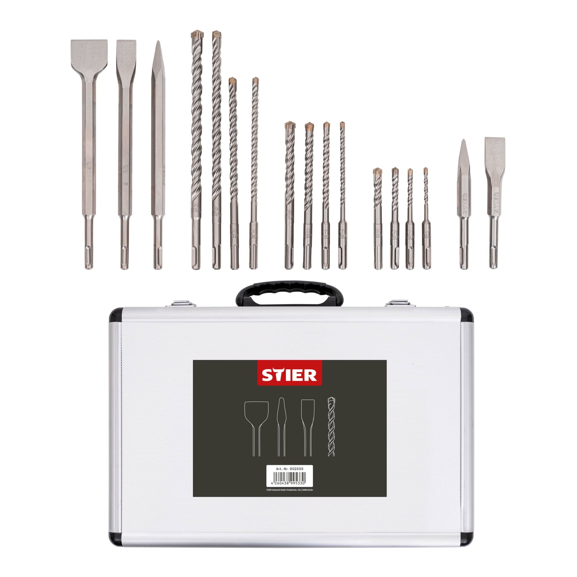 SDS-Plus 17-teilig / Mehrfarbig