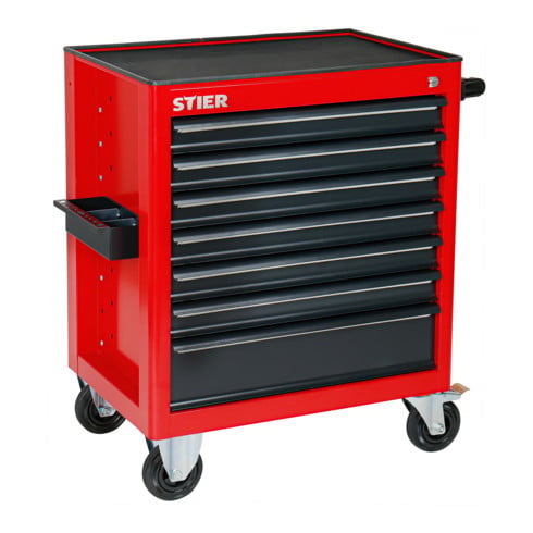 STIER Servante d'atelier vide, 7 tiroirs, capacité de charge 300kg, HxLxP 884x696x490mm