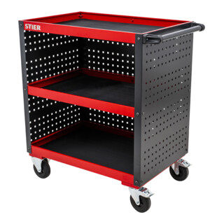 STIER servicewagen met bekleding van geperforeerde platen HxBxD 960x810x543 mm