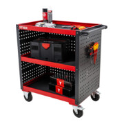 STIER servicewagen met bekleding van geperforeerde platen HxBxD 960x810x543 mm-2